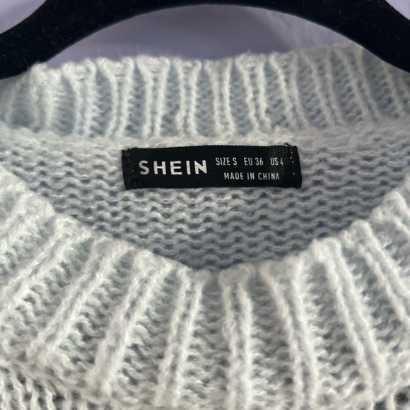 Cottagecore light blue strawberry knit sweater - Picture 3 of 3